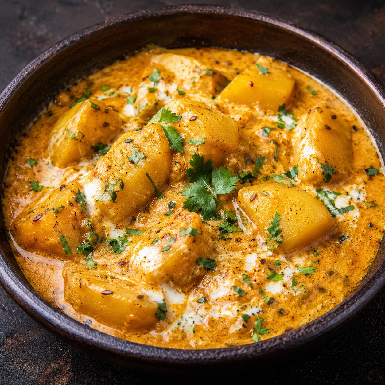 Kasmiri Dahiwale Aloo